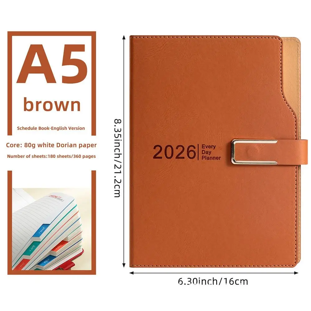 180 Pages 2026 Schedule Planner Notepad English Efficiency To-do List Notebook Thick Paper Self-discipline