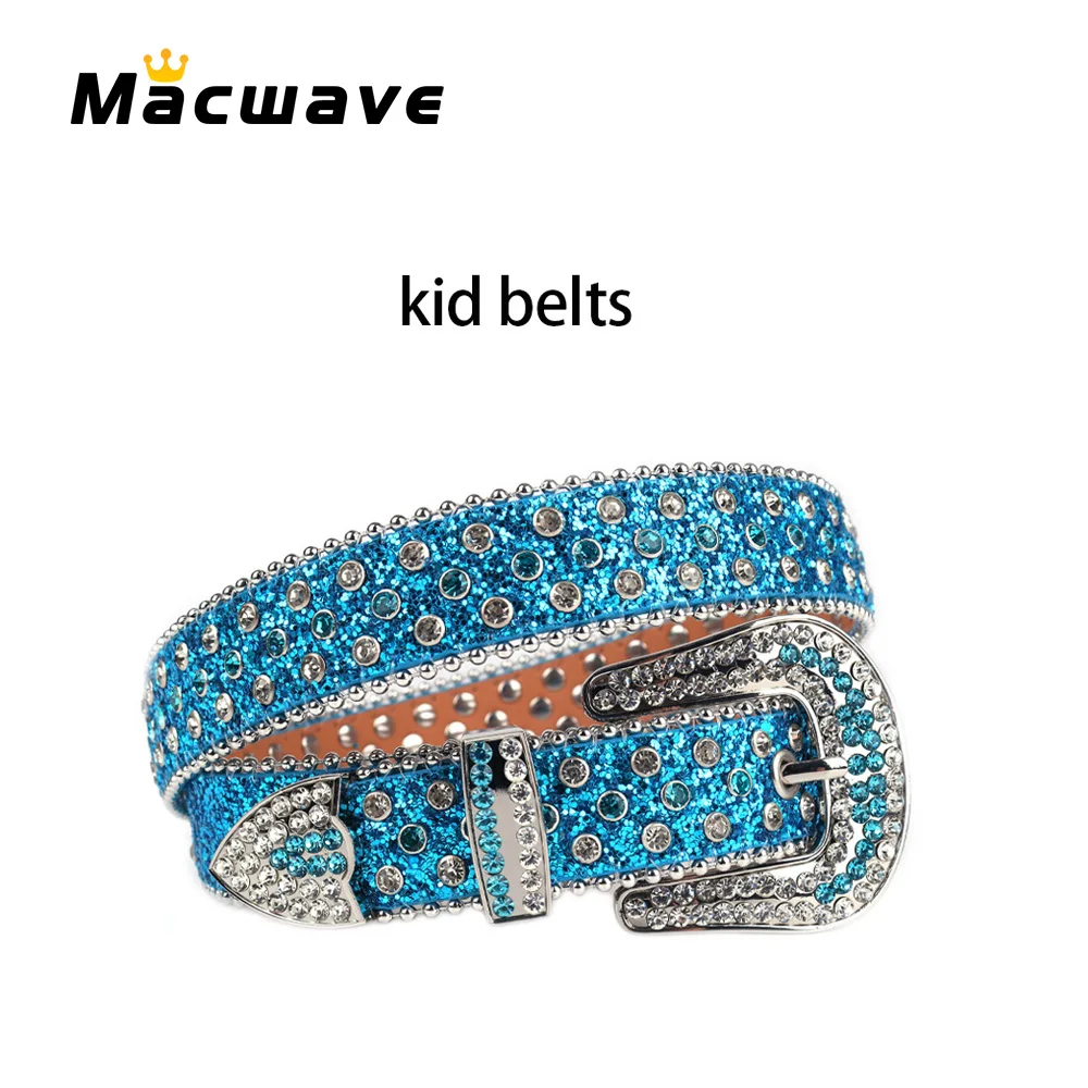 Boy Girl Children's Belts Rhinestones Diamond Waistband Dresses Ladies Waistband Baby Girls Accessoriess Cowboy Belts Jeans