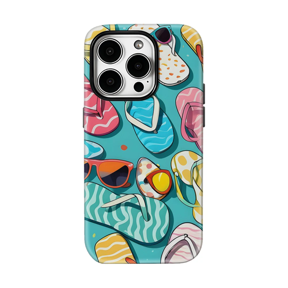 Flip Flop Phone Case for IPhone 17 16 15 14 13 Pro Max Plus for Magnetic Single Double-layer Tough Case