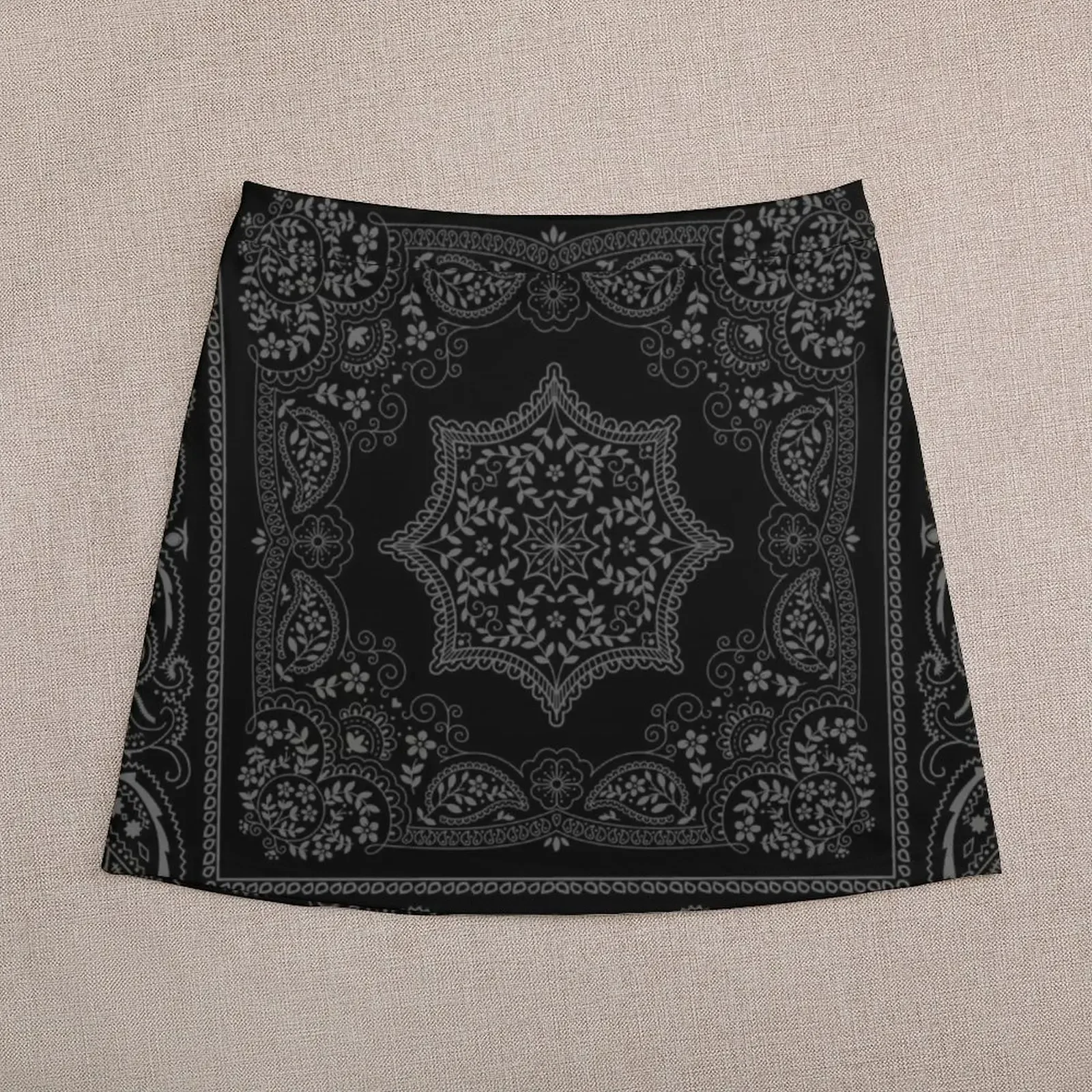 BANDANA BLACK GRAY / Limited Edition Mini Skirt mini skirts skorts for women Summer women's clothing dress women summer