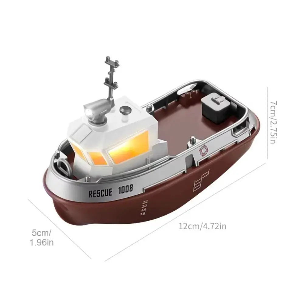 Powerful 1:32 Scale RC Tugboat Dual Motors Electric Watercraft Remote Control Ship Model Long-lasting Mini RC Boat For Children