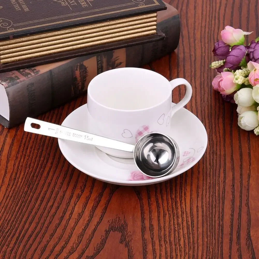 High-quality Stainless Steel Measuring Spoon Blending Thicken Coffee Scoop 5/10/15/20/30ML Powder Spoon Coffee