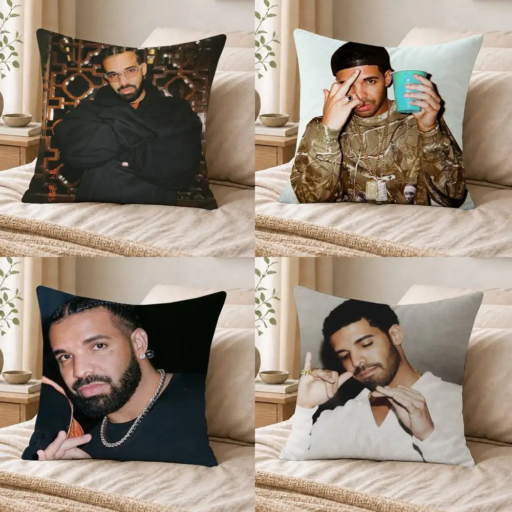 singer Drake Double-sided Printed Square Decorative Cushion Cover for Sofa Living Room Home Decor
