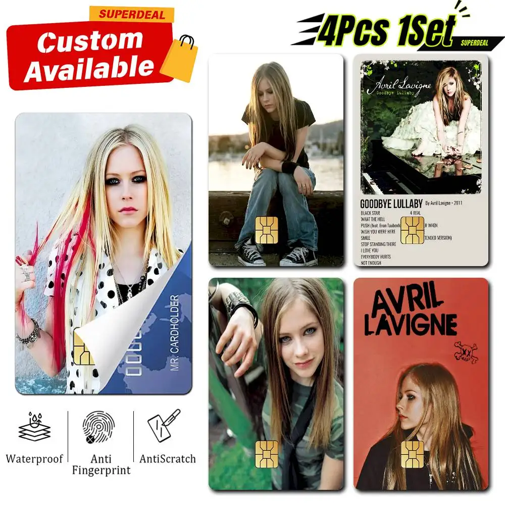 00s Em-Pop A-Avril Lavigne Card Stickers for Bank Access Protective Waterproof Film Cover Sticker Gift