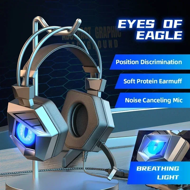 Head Mounted Esports Gaming Wired Headphones High-Quality Gaming Headset With Clear Mic, Multi-Platform With Microphone