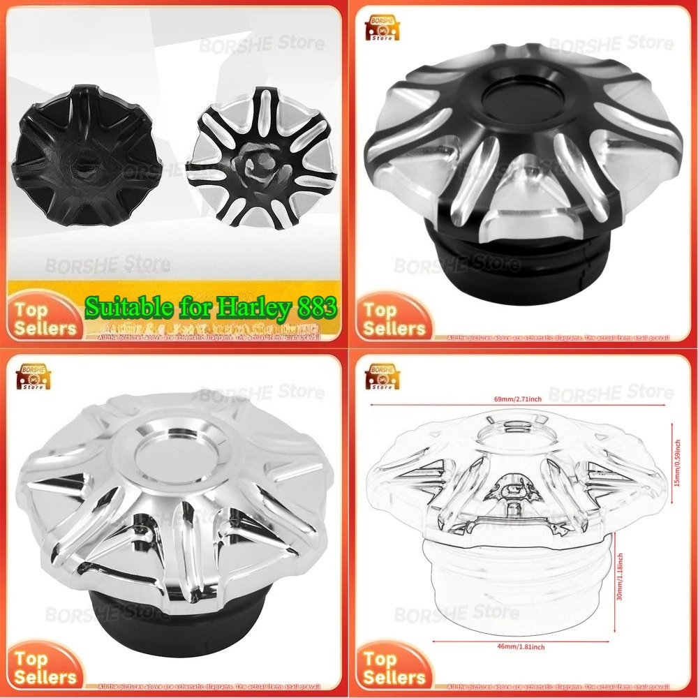 

2026 Suitable for Harley 883 Fat Boy Breakout Modified Rotary Press Threaded Hidden RSD Fuel Tank Cap