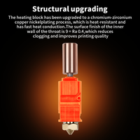 Upgrade Hotend Kit For Artillery Sidewinder X1/X2 Genius Thermistor Heat Tube Heat Block Brass Hardened Steel Volcano Nozzle