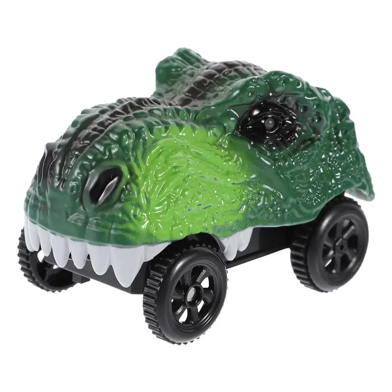 

Dinosaur Track Cars Toy Compatible with Most Tracks Light Up Racing Track Accessories with Flashing LED Lights for Children Gift