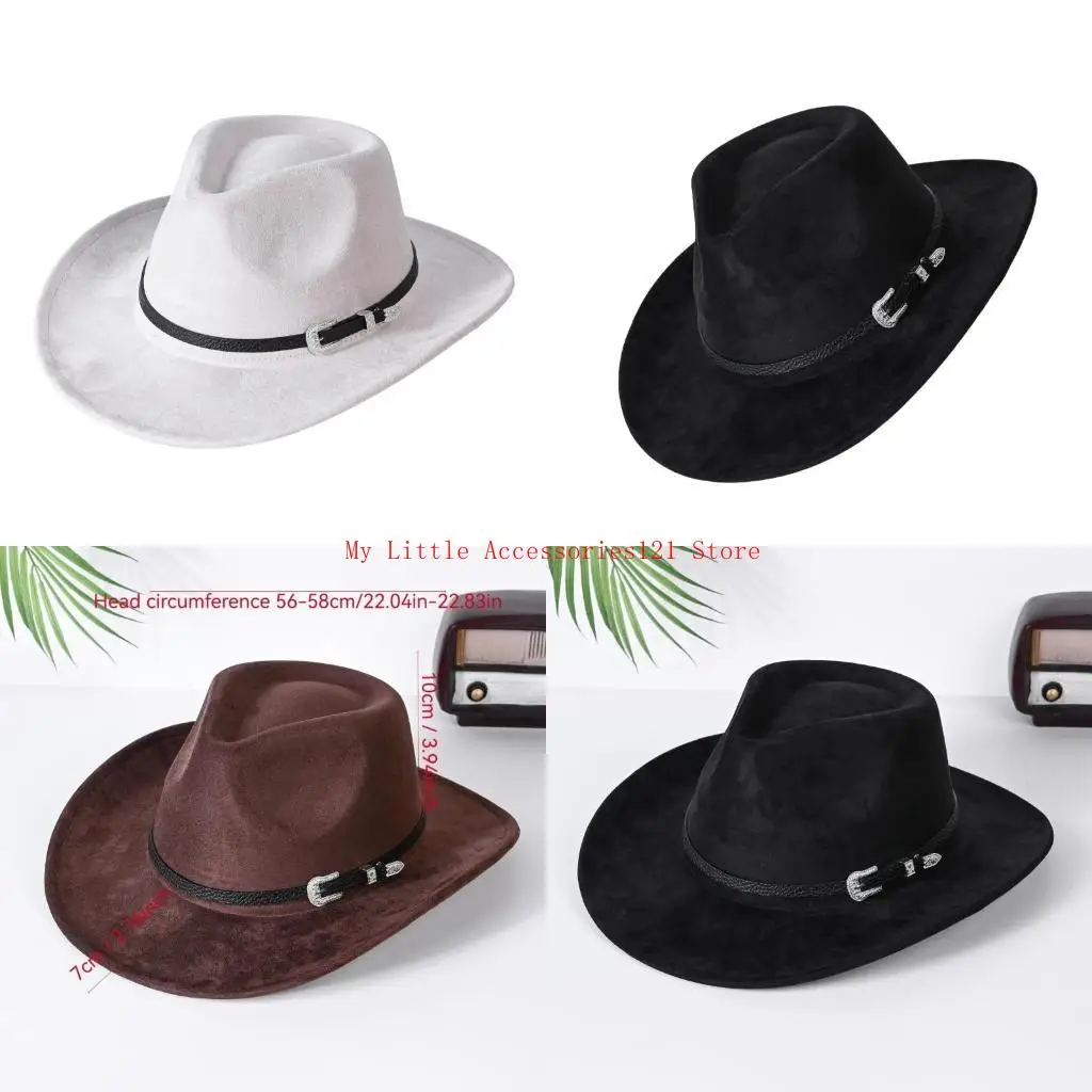

Panama Hat Headwear Decorative Unique Silver Buckles Headwear Photo Props
