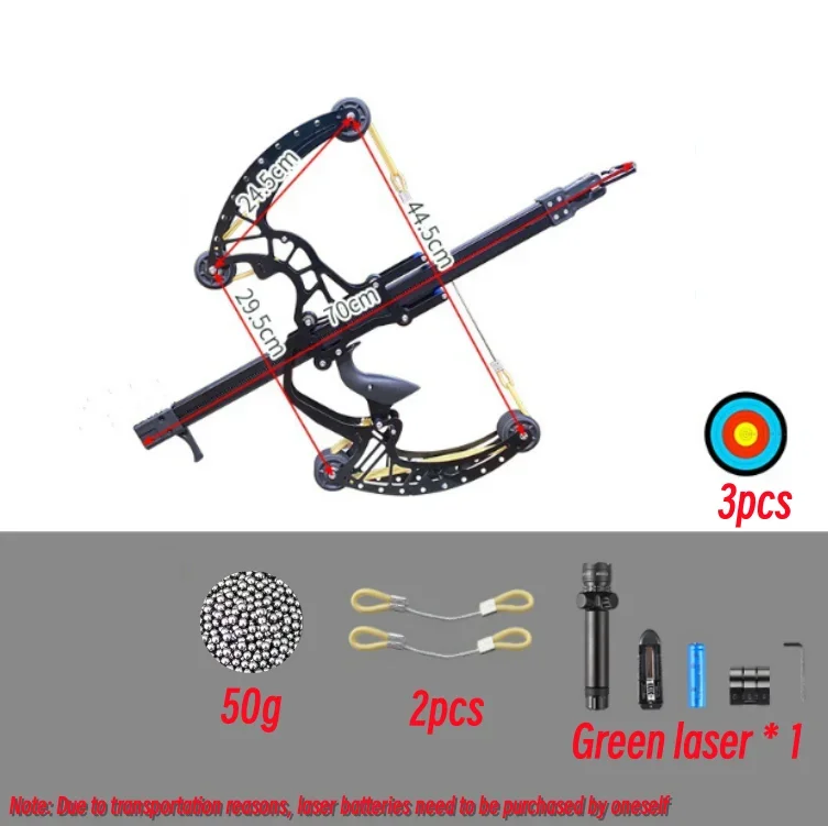 High Power Laser All Metal Slingshot High-precision Hunting Steel Ball Slingshot Composite Bow Steel Mini Composite Bow Set