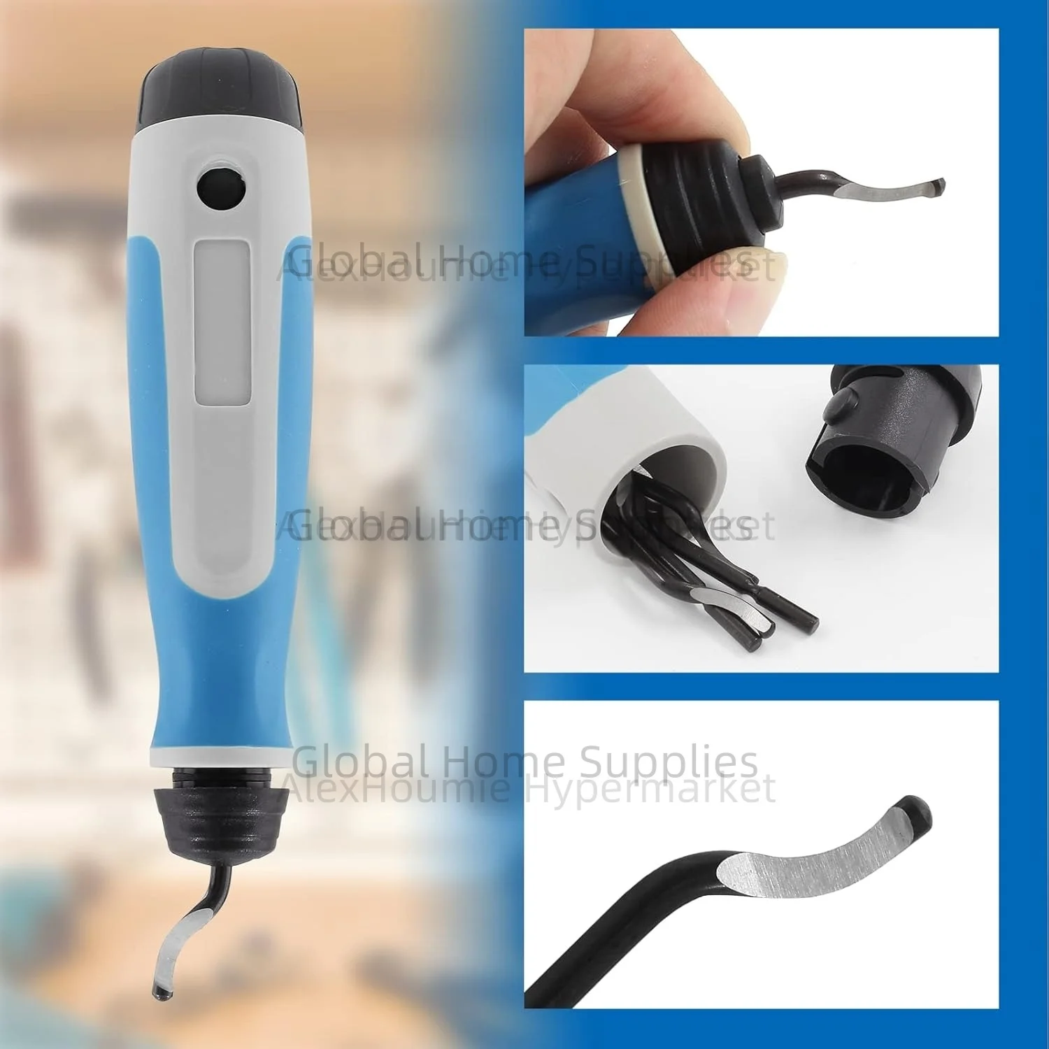 Deburring Tool Set NG1000 with BS1010 BS1018 BK3010 BS3010 High Speed Steel Swivel Blades 360 Degree Rotary Head Reamer Tool