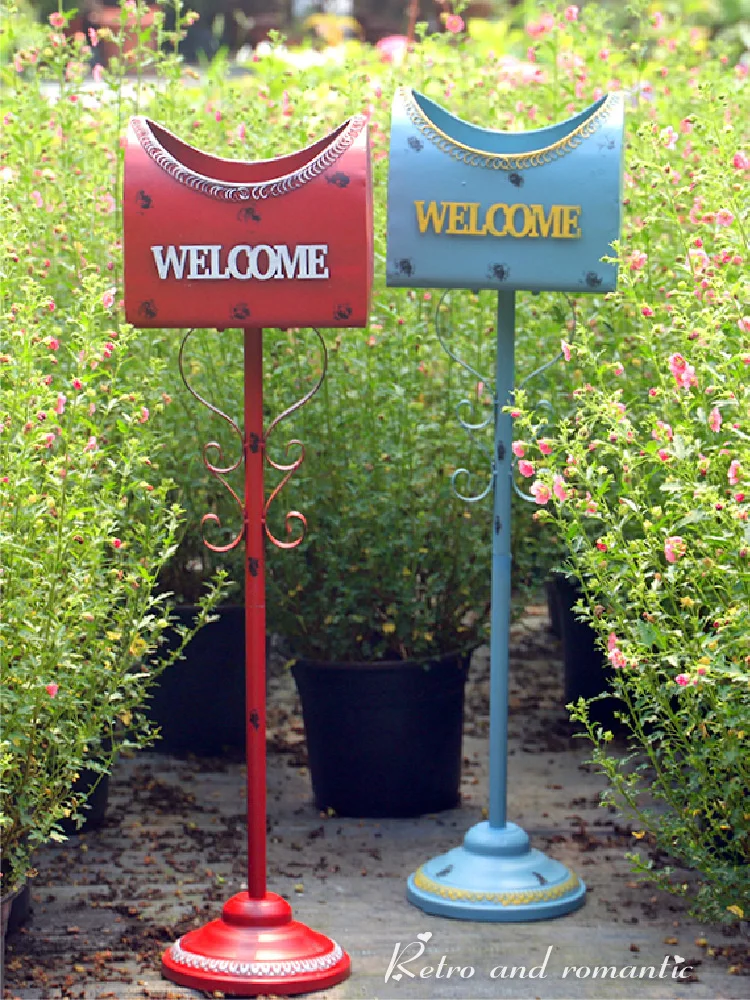 

Подставка для цветов, почтовый ящик из кованого железа, уличная садовая полка, украшение для пола во дворе, уличная полка для цветочного горшка, украшение для балкона