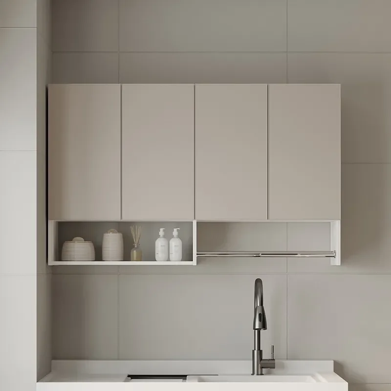Thickened Space Aluminum Wall Mounted Cabinet Balcony Bathroom Kitchen Storage Locker Wall Hanging Cupboard Organizer Shelf