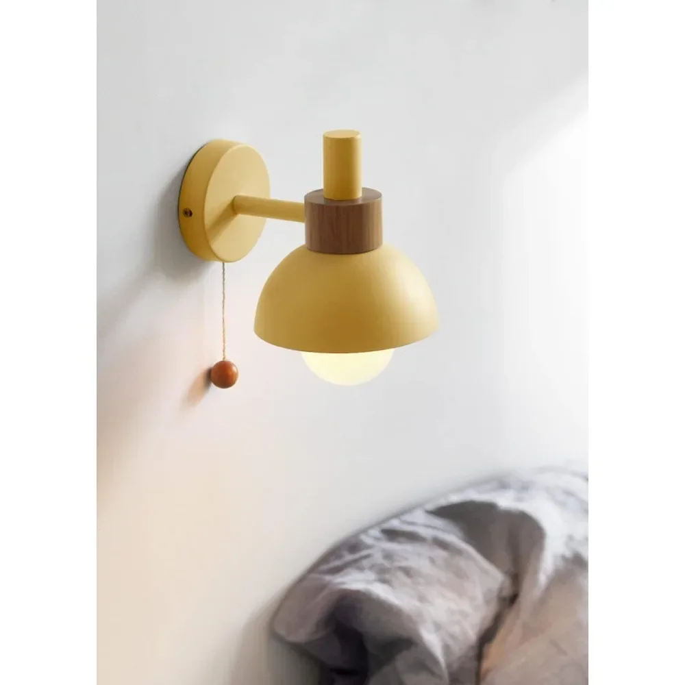 JOYINLED Minimally Designed LED Zipper Switch E27 Wall Lamp Bedroom Modern Indoor Wall Sconce for Corridor Bedroom Living Room