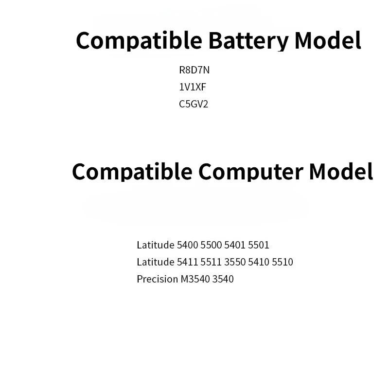 بطارية كمبيوتر محمول جديدة 11.4V 51Wh R8D7N لأجهزة Dell Latitude E5400 5410 E5410 5500 Precision 3540 M3540 3540 1V1XF