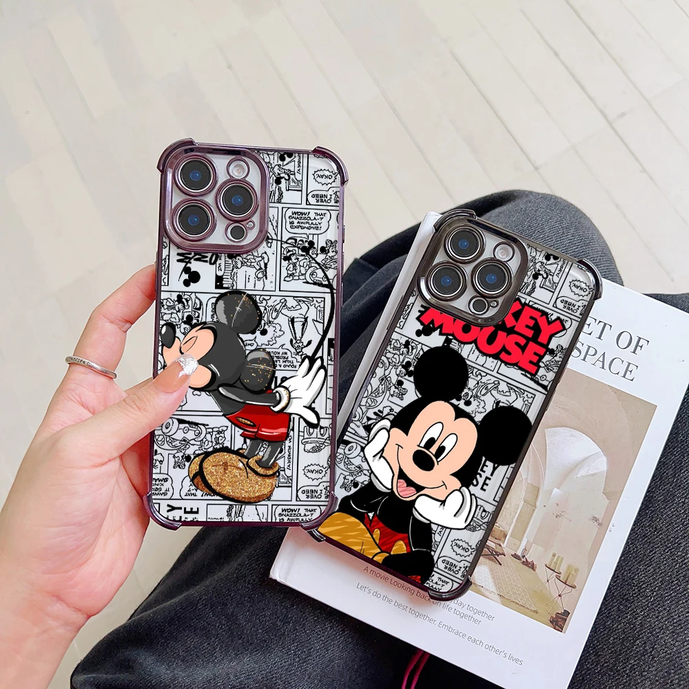 M-MickeyS M-MinnieS Couple Kiss Phone Case For Oppo Reno12 Reno11 Reno10 Reno8 Reno7 Reno6 Reno5 Pro Plus 4G 5G Armor Cover