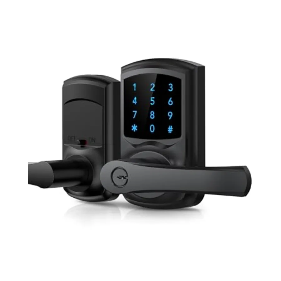 

Keyless Entry Door Lock Smart Locks for Front Door Keypad Door Knob with Handle Touchscreen One-Touch Toggle for Passa