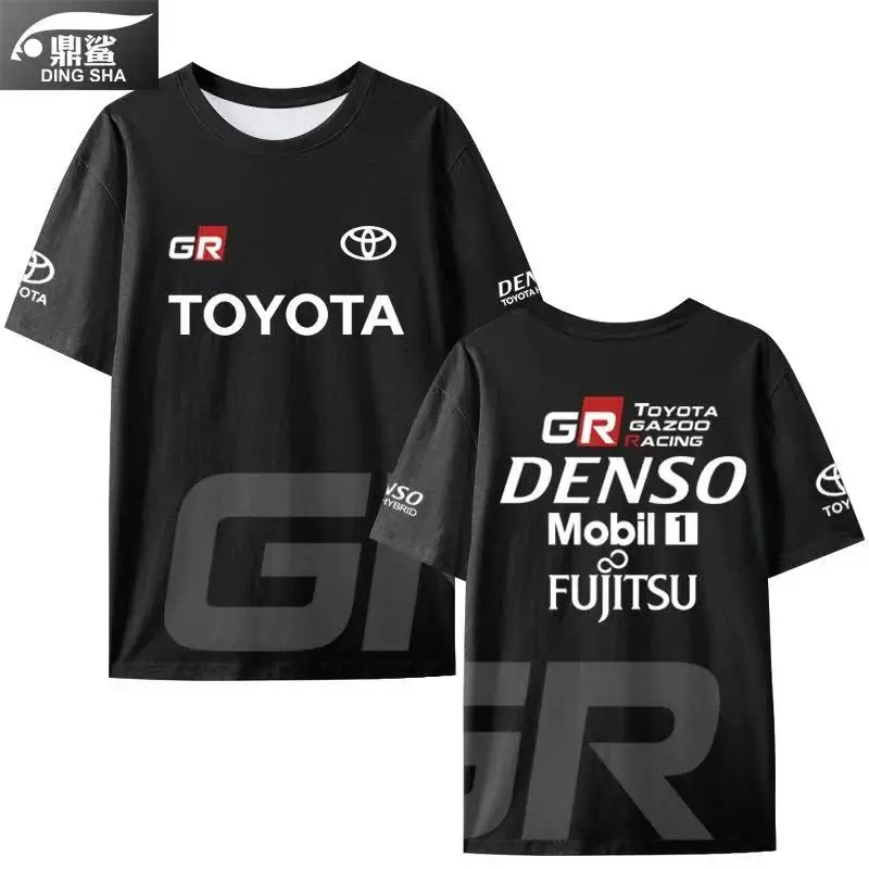 2026 Neues Toyota 3D-gedrucktes Rundhals-Kurzarm-T-Shirt für Le Mans Rennen, Lässige und locker sitzende Oberteile für Herren und Damen M