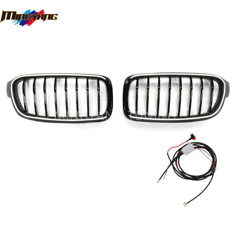 

Factory Hot Selling Single Line Car Bumper Grills Accessories Front Grill With Led Light for 3 Series F30 Car Front Grille