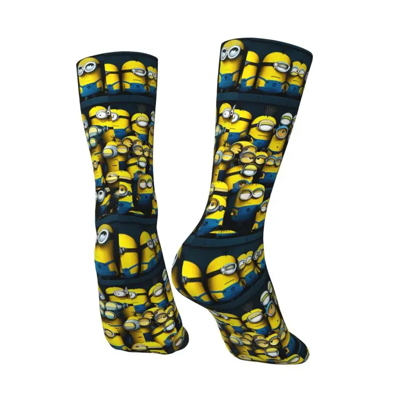 Custom Laughing M- Minions Cartoon Dress Socks Men Women Warm Fashion Crew Socks