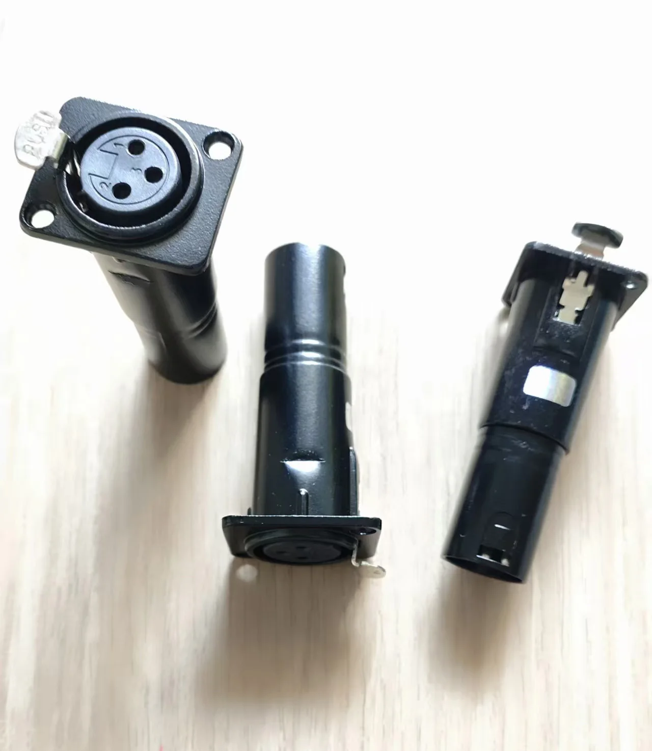5PCS/LOT Three-core XLR 3Pin Canon Female To Male D-type Metal Socket For Audio Connection Converter XLR Canon Mounting Base XLR