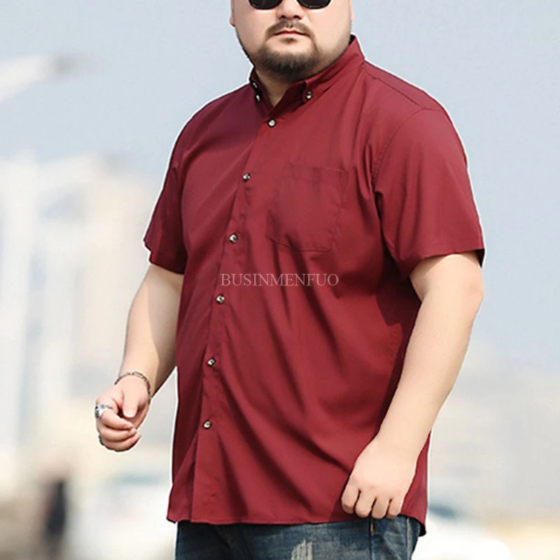 Men 8XL 9XL Shirts 10XL 7XL Plus Size Big Larger 5XL 6XL Short Sleeve Summer Business Shirt 160kg