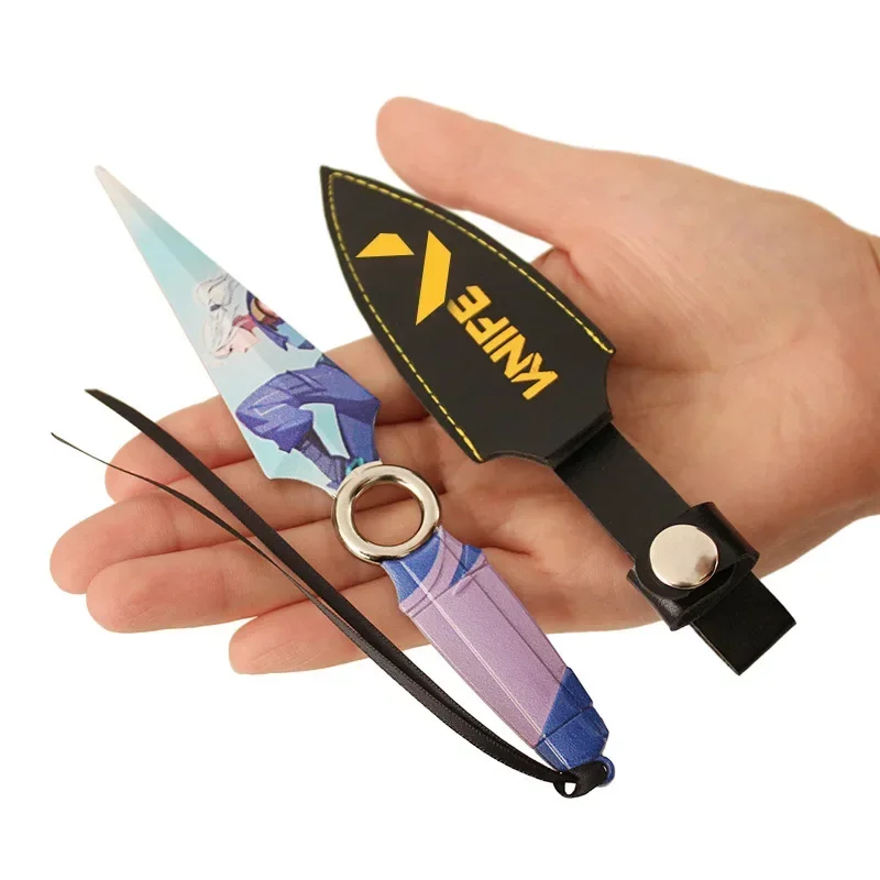 JX TOY 17cm Valorant Knife Jett Kunai Metal Model with Sheath Game Peripherals Melee Reaver Weapons Steel Katana Training Knives