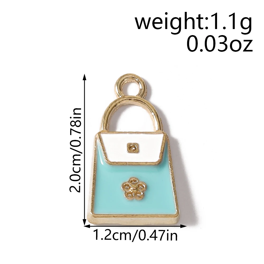 Leslie 20 Stück Niedliche Emaille-Handtaschenanhänger für Frauen zur Schmuckherstellung, Anhänger für Halsketten, Ohrringe, DIY-Armbänder, Handgemachtes Kunsthandwerk – Detail 1