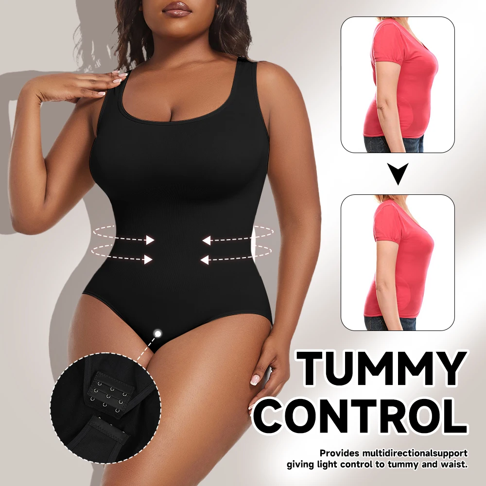 Damen-Body mit breitem Schultergurt in Übergröße, Bauchkontrolle, Shapewear – Ganzkörperkonturierung für den Postpartum und den Alltag