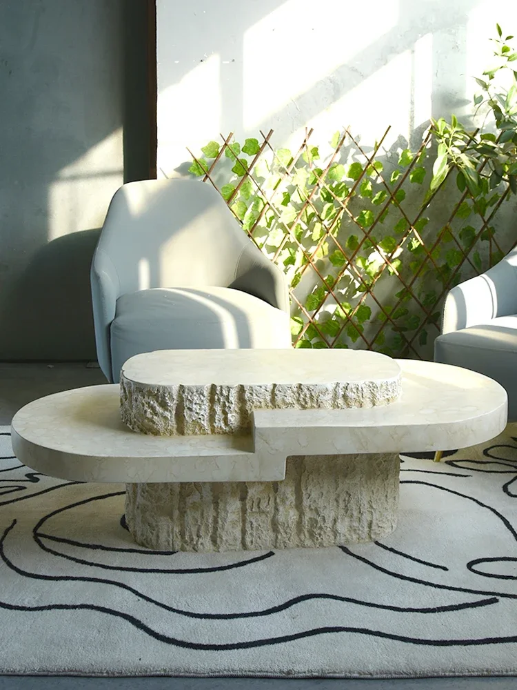 Silent Style Oval Coffee Table Balcony Minimalist Internet Celebrity Ins Side Table