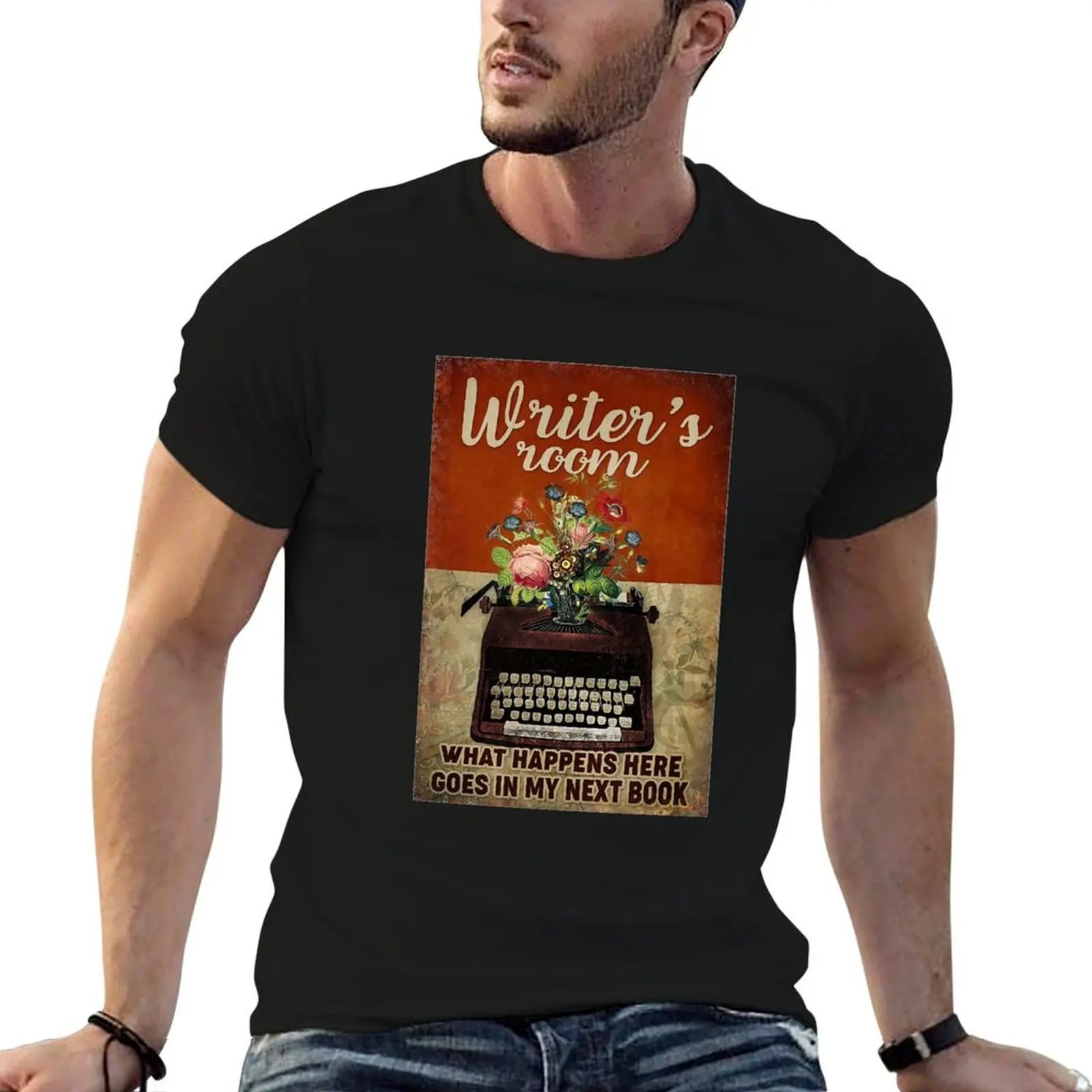 

Writer What Happens Here Goes In My Next Book T-Shirt street wear summer tops oversizeds mens graphic t-shirts anime