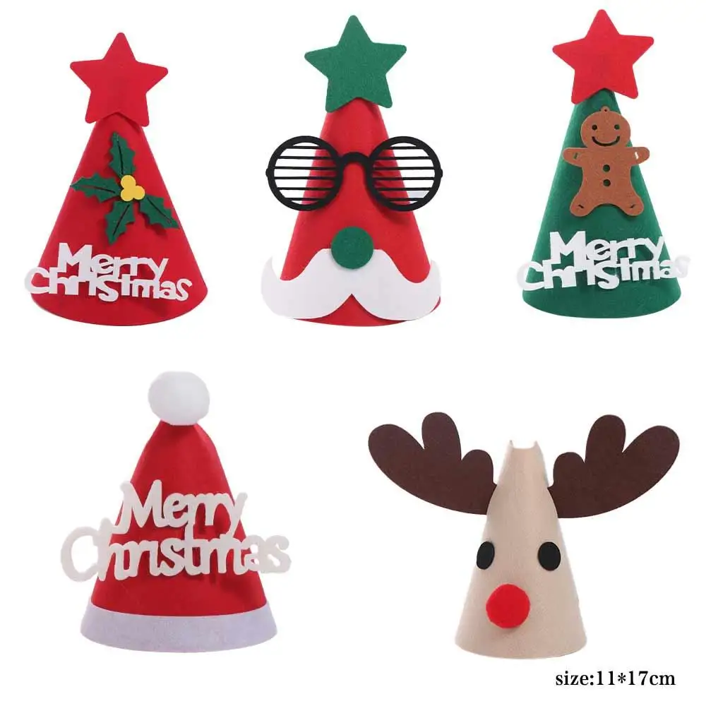 Festive Supplies Santa Claus Merry Christmas Hat Christmas Cartoon Santa Claus Hat Felt Animal Party Hat Families