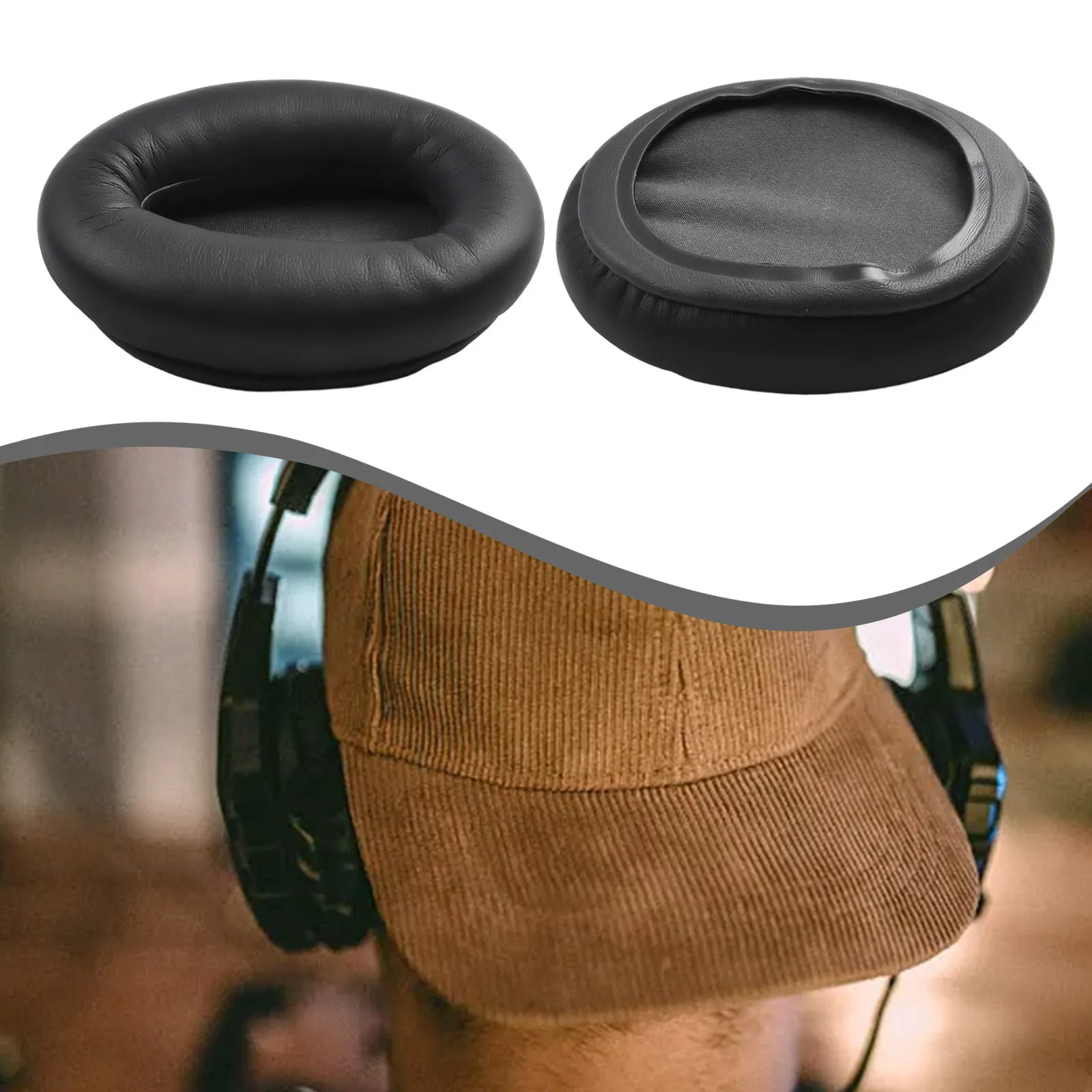 

2pcs Replacement Ear Pads For For MDR-ZX770BN MDR-ZX780DC Protein Leather Headphones Earpads Black