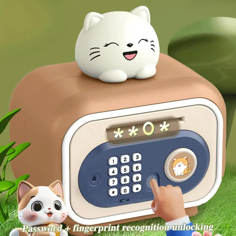 Kids Piggy Bank Toy Electronic Cash Coin Money Saving Box Fingerprint Unlock ATMStyle Fun Money Box for Boys Girls 6-12