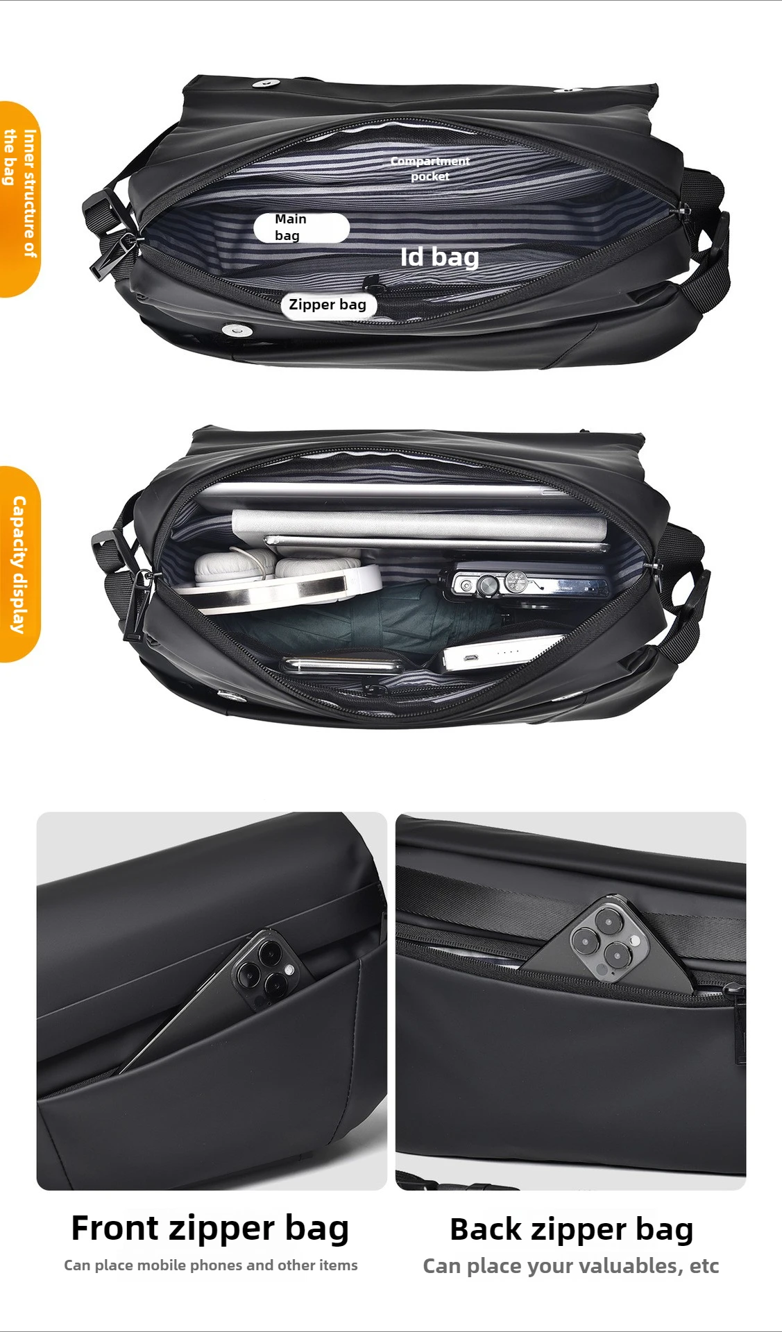 New Minimalist Men's Chest Bag, Multi-functional Casual Outdoor Single-shoulder Bag, Large-capacity Waterproof Crossbody Bag