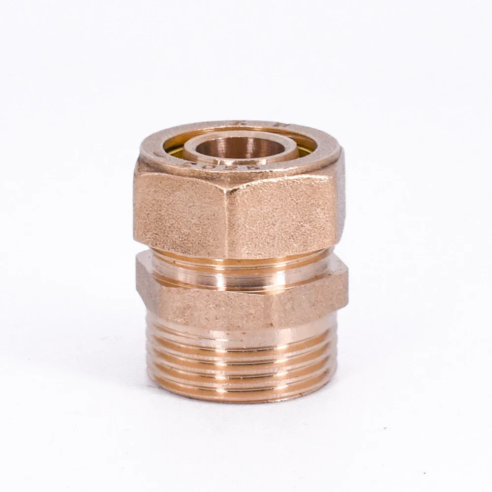 1216 1418 1620 2025 2632 PEX-AL-PEX 1/2" 3/4" 1" BSP Male Female Brass Straight Pipe Fitting Adapter For Solar Floor Heating