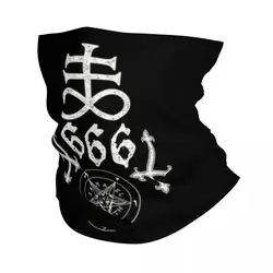 Leviathan Cross Satan 666 Bandana Neck Warmer Men Women Winter Ski Tube Scarf Gaiter Baphomet Satanic Symbols Face Cover