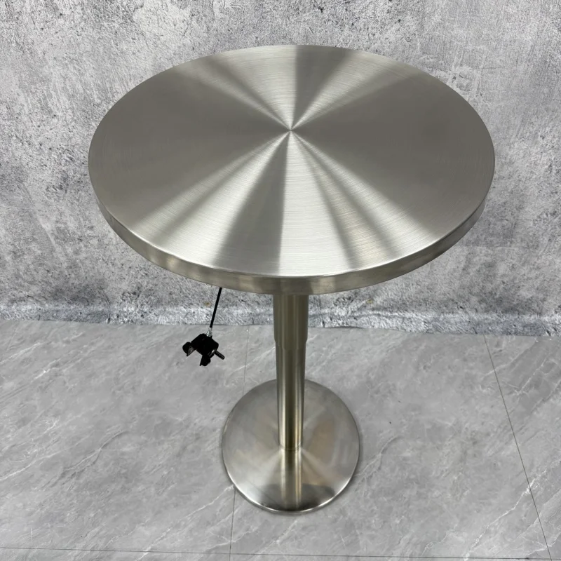 Modern and elegant stainless steel dining table Industrial use Outdoor living room Hotel