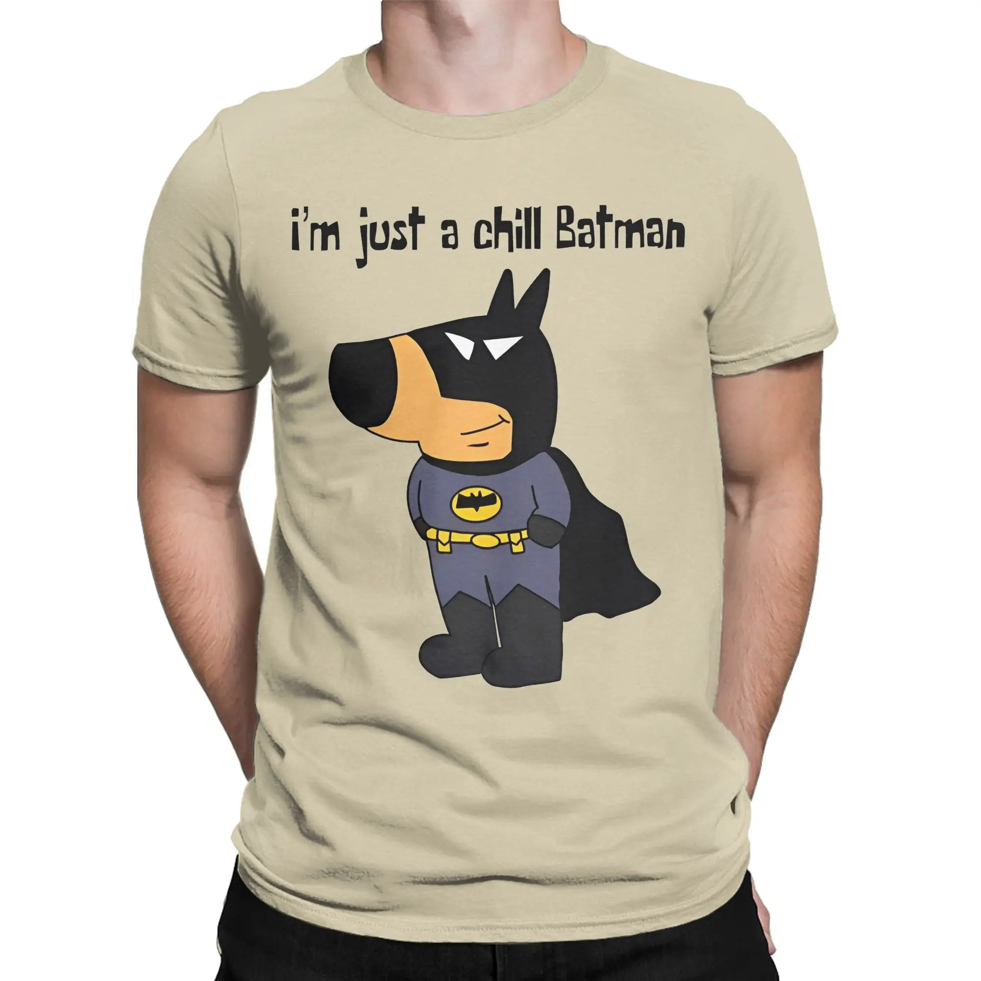 Chill Guy the Batman T-Shirts for Men Women  Casual Cotton Tees Crewneck Short Sleeve T Shirt Summer Tops