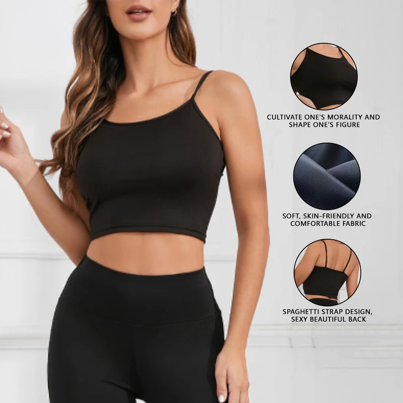 Woman Yoga Vest Solid Color Yoga with Chest Pad Beautiful Back Strap Running Gym vest Shockproof Workout Top Fitness Yoga vest