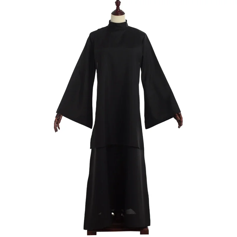 2023 grande taille Halloween 303 pour les femmes effrayant nonne cosplay robe noire Vierge Marie Carnaval démoniaque gothique s-3xl mk92