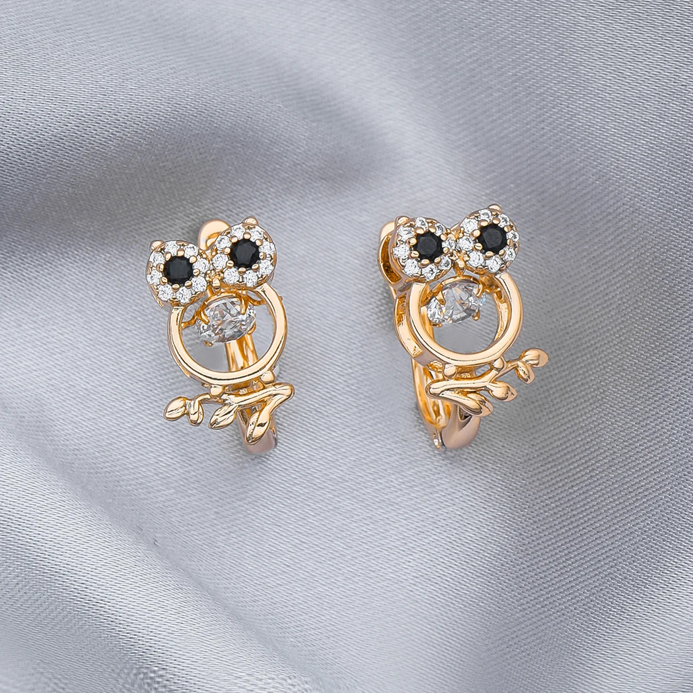 New Owl Shape Inlaid Zircon Stud Earrings Animal Series Cute Vivid Jewelry Accessories Birthday Party Gift for Classmate Girls image 3