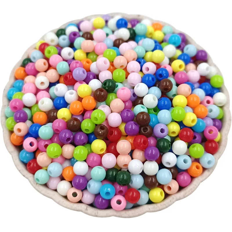 Jewelry Making 200Pcs 4mm DIY For Solid Color Round Loose Beads Pendant Necklace Bracelet Wholesale