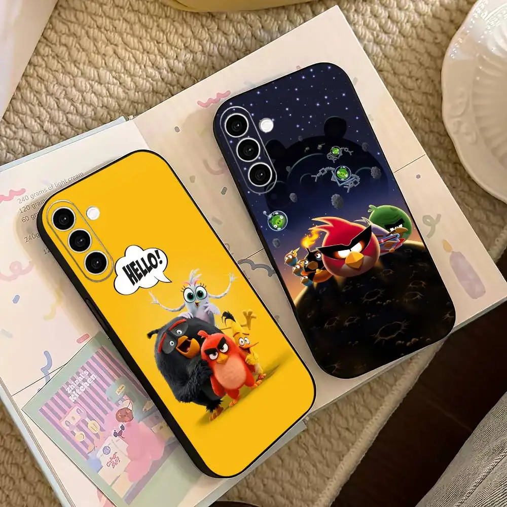 Classic Game A-Angry B-Bird   Phone Case For Samsung Galaxy A73,A72,A71,A70,A53,A52,A51,Others Soft Black Cover