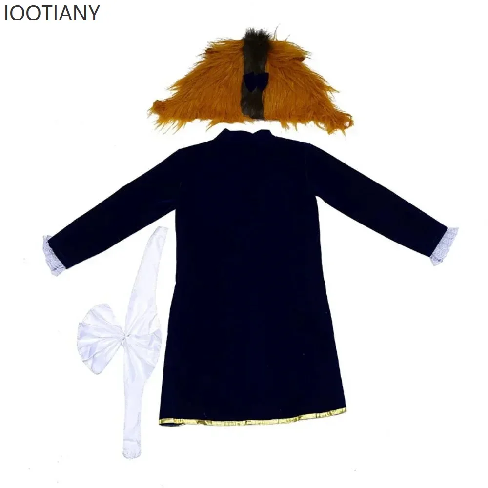 Косплей Хэллоуин, сказочная сцена, костюм для ролевых игр, детская шапка, пальто, шарф, полный комплект, принц зверя, ролевая игра, детская S