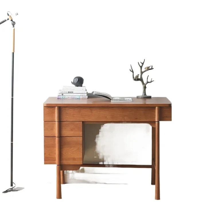 

Nordic solid wood study, medieval computer household small apartment, Japanese writing all solid wood table