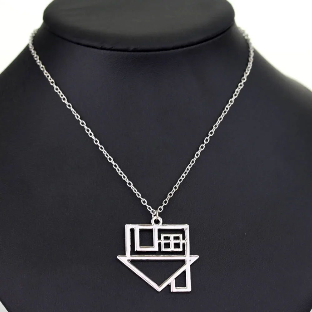 New Creative Fashion Neighborhood Rock Music Pendant Hollow Out House Logo Pendant Necklace Street Niche Party Gift Accessories