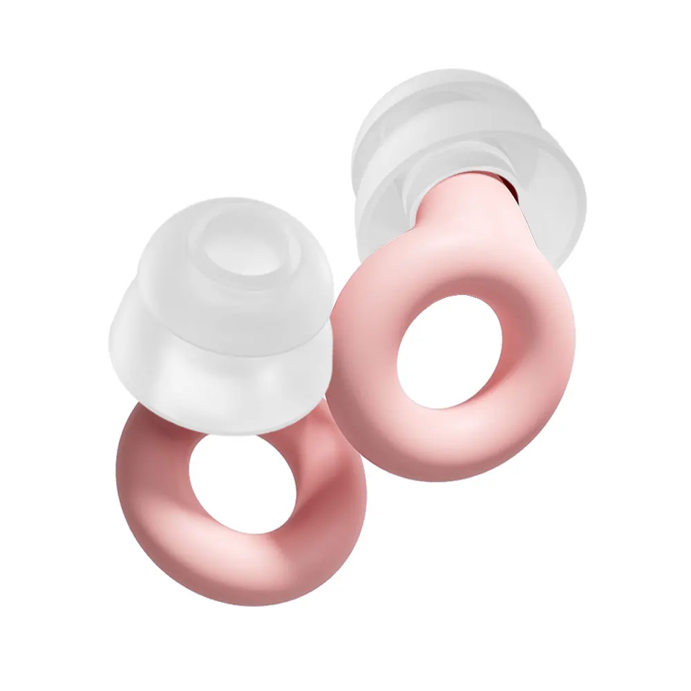 Double-Layer Silicone Earplugs with Silicone Lanyard Comfort-Focused Anti-Noise Ear Inserts for Daily Rest Water Sports And Exer