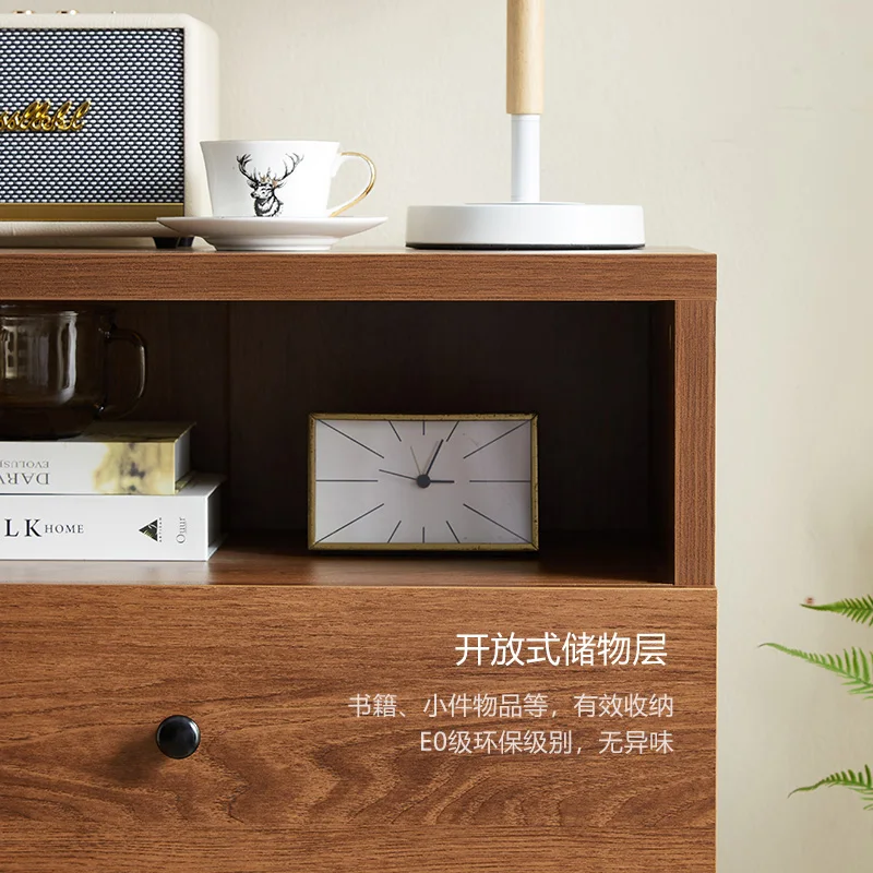 Four bucket cabinet, bedroom small cabinet, wall facing master bedroom, modern Chinese style retro drawer storage cabinet