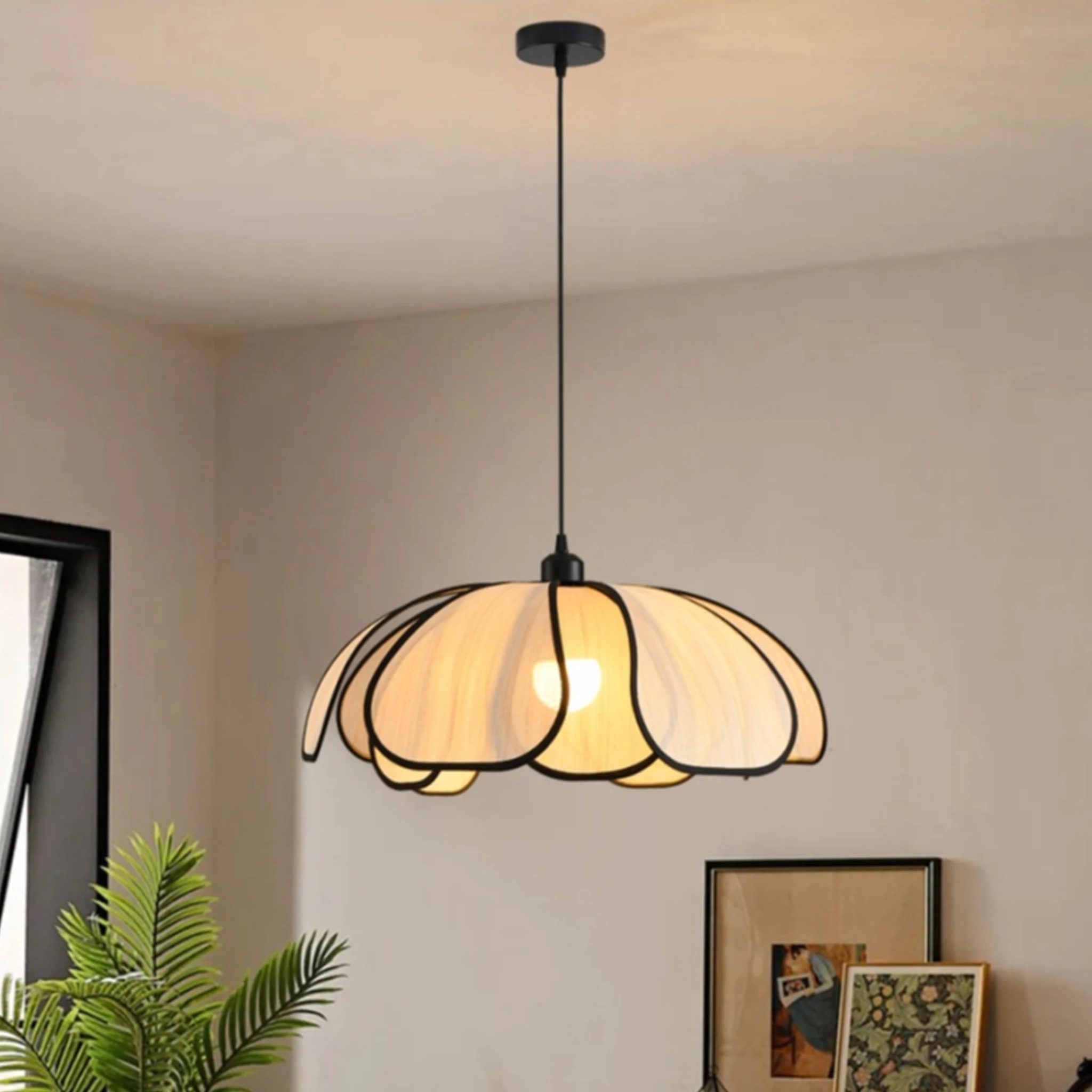 Petal Pendant Lamp Adjustable Height Hanging Light Modern Living Dining Room Bedroom Kitchen Island Chandelier Indoor Lighting